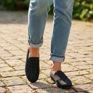 MIA Black Rhinestone Slip-On Loafers ✨ Size 8 Sparkle Flats